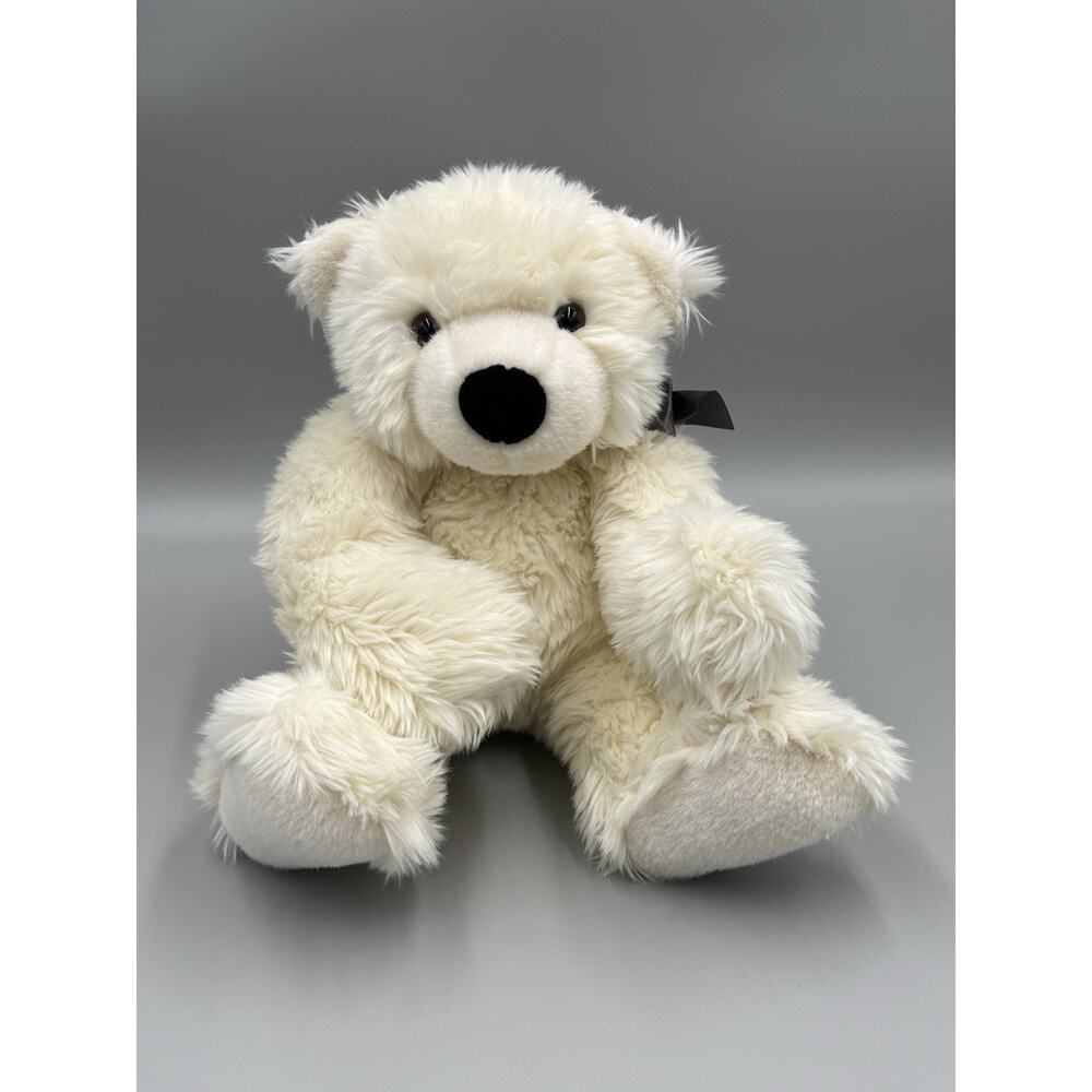 Gund White Polar Bear Plush 11” Stuffed Animal W/ Ribbon Bow #4998